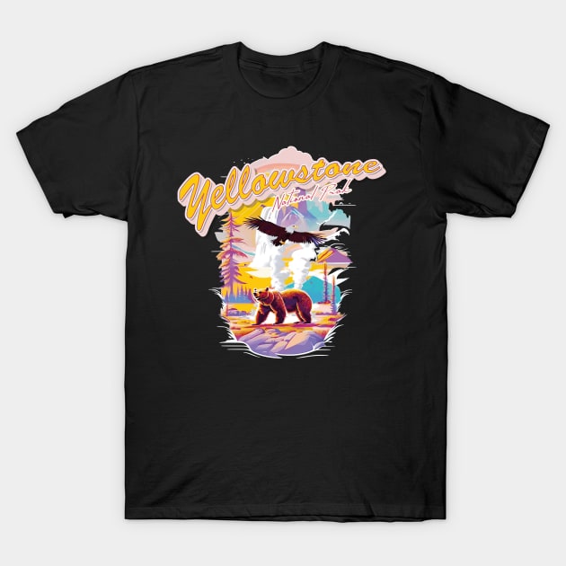 Wonders of the Wilderness: Exploring Yellowstone National Park T-Shirt by Meryarts